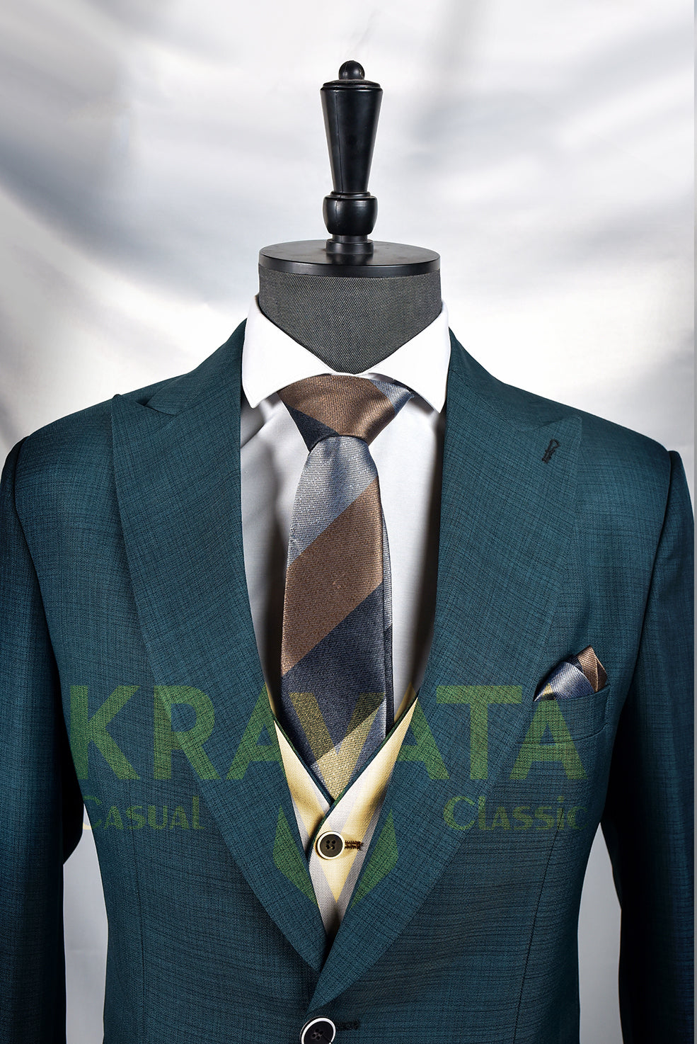 Turquoise Formal Suit with Tie
