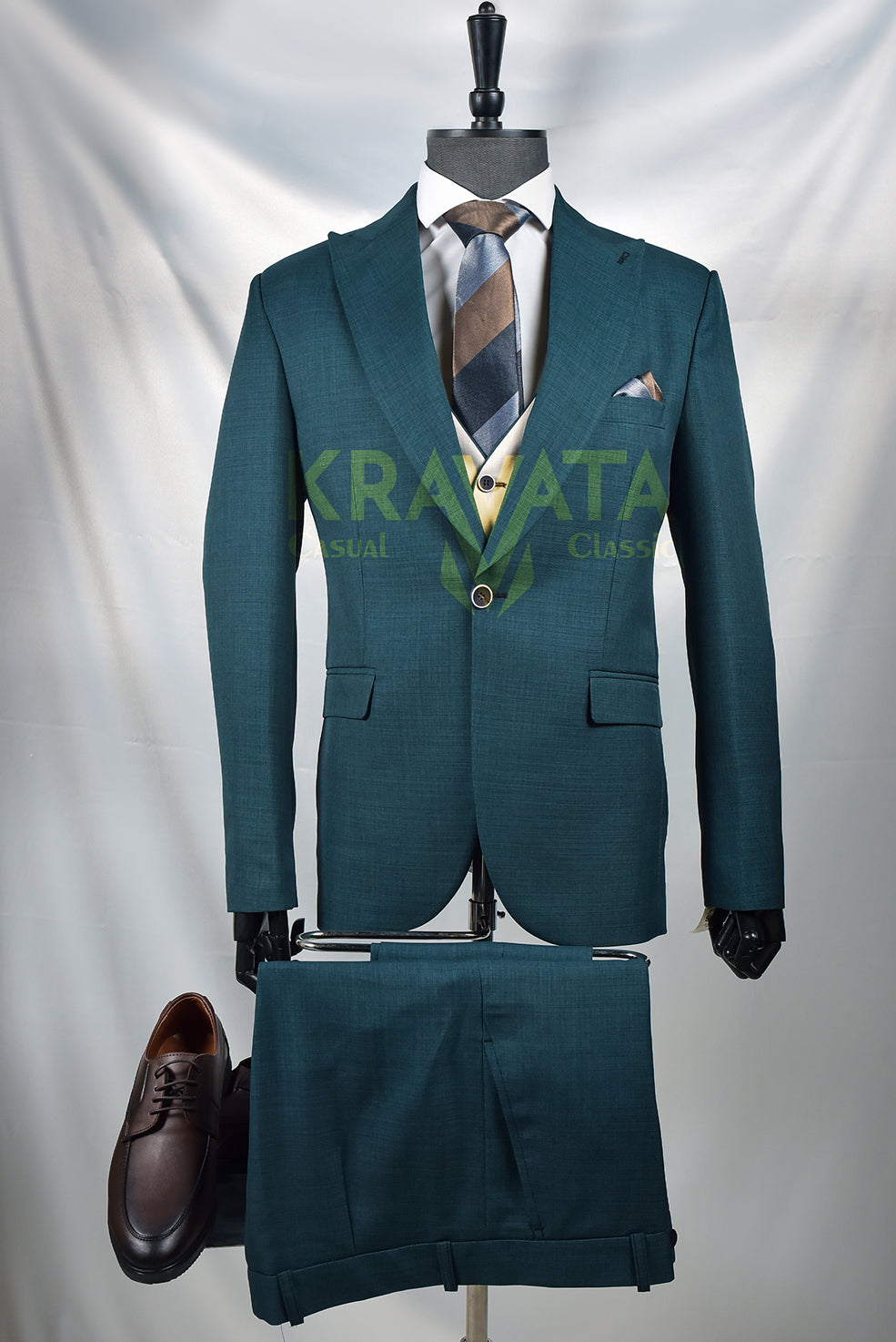 Turquoise Formal Suit with Tie